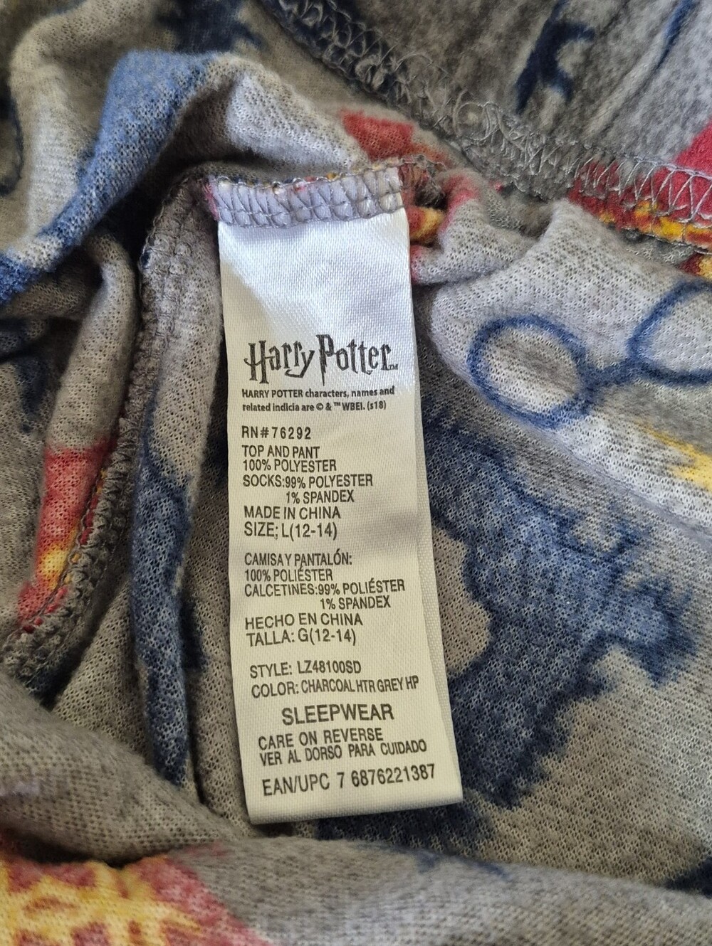 Womens Harry Potter Theme Pajama Sets - Navy & Gray - Picture 6 of 13